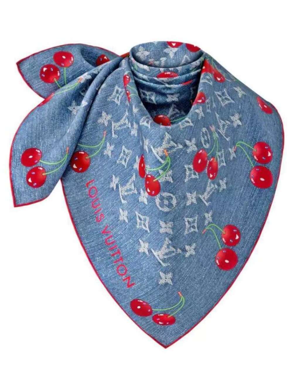 Monogram Cerise Takashi Murakami Collection, Silk Square Scarf